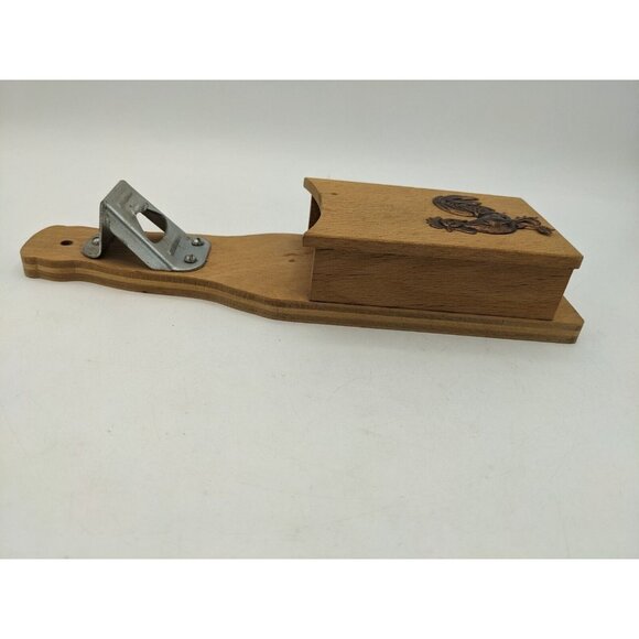 Vintage Rooster Wall Mounted Bottle Opener and Cap Caddy 8.75" Wood Made Japan - Picture 4 of 8